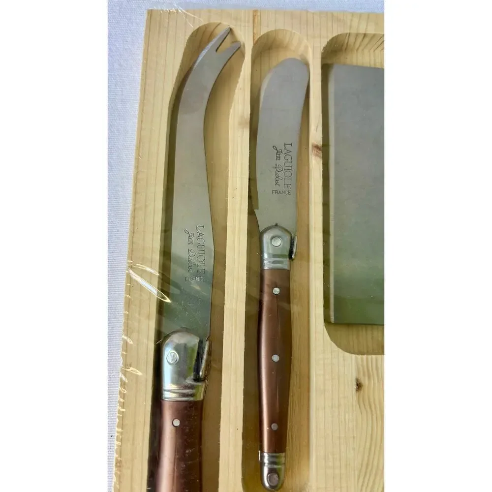 Jean Dubost Laguiole 3-Piece Cheese Knife Set – Metallic Bronze / Copper – NIB